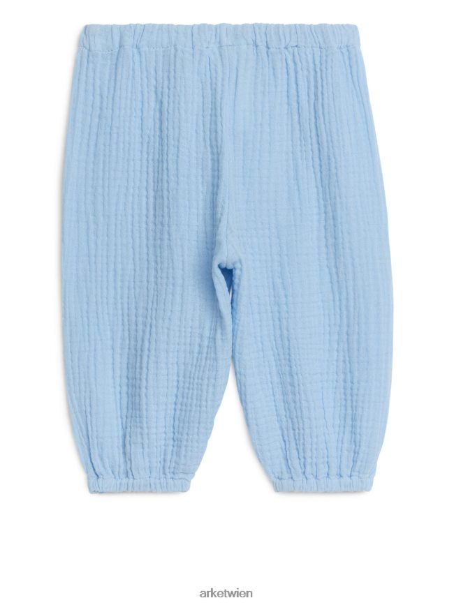 ARKET Hose aus Baumwoll-Musselin Blau Kinder 8RF08T1719 Kleidung