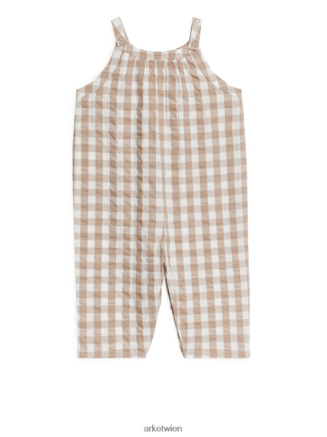 ARKET Insgesamt Seersucker beige/kariert Kinder 8RF08T1706 Kleidung