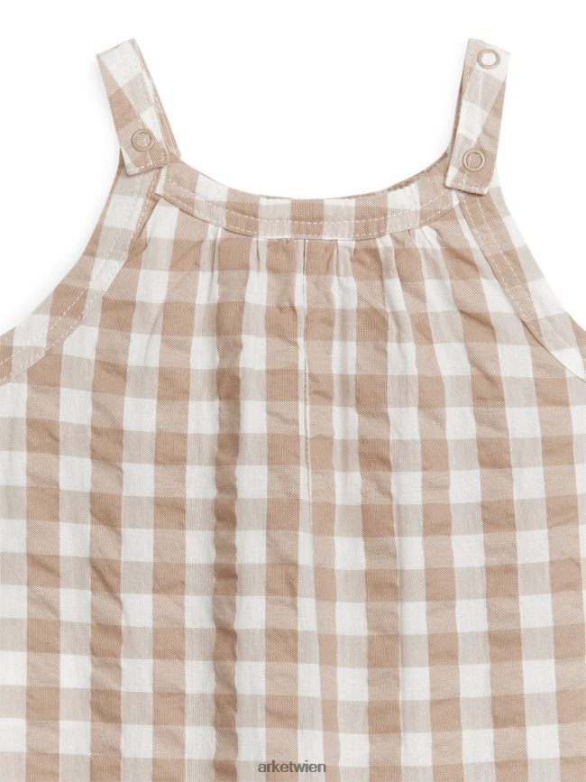 ARKET Insgesamt Seersucker beige/kariert Kinder 8RF08T1706 Kleidung