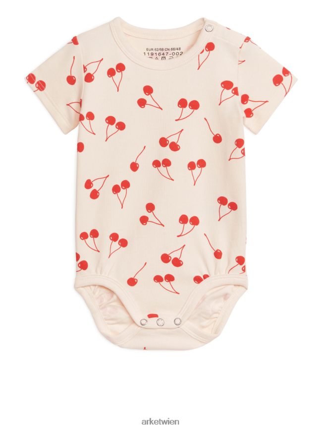 ARKET Kurzarm-Body weiß Rot Kinder 8RF08T1694 Kleidung