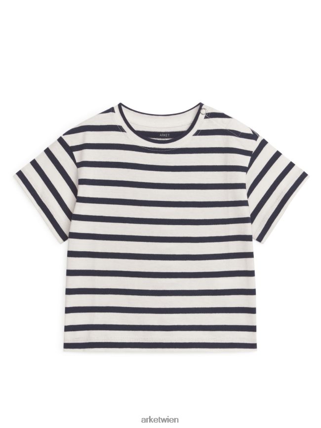 ARKET Kurzarm-T-Shirt dunkelblau/weiß Kinder 8RF08T1723 Kleidung