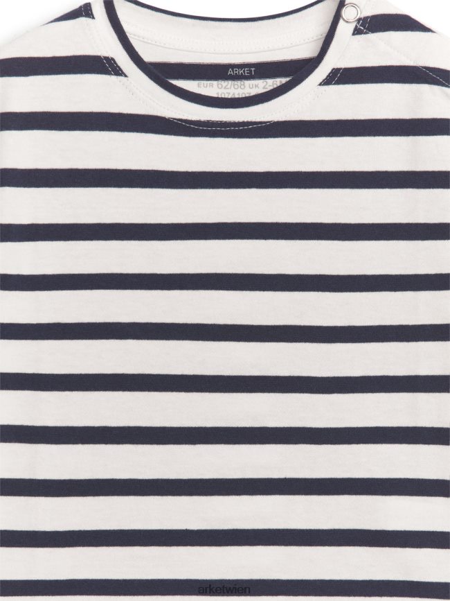ARKET Kurzarm-T-Shirt dunkelblau/weiß Kinder 8RF08T1723 Kleidung
