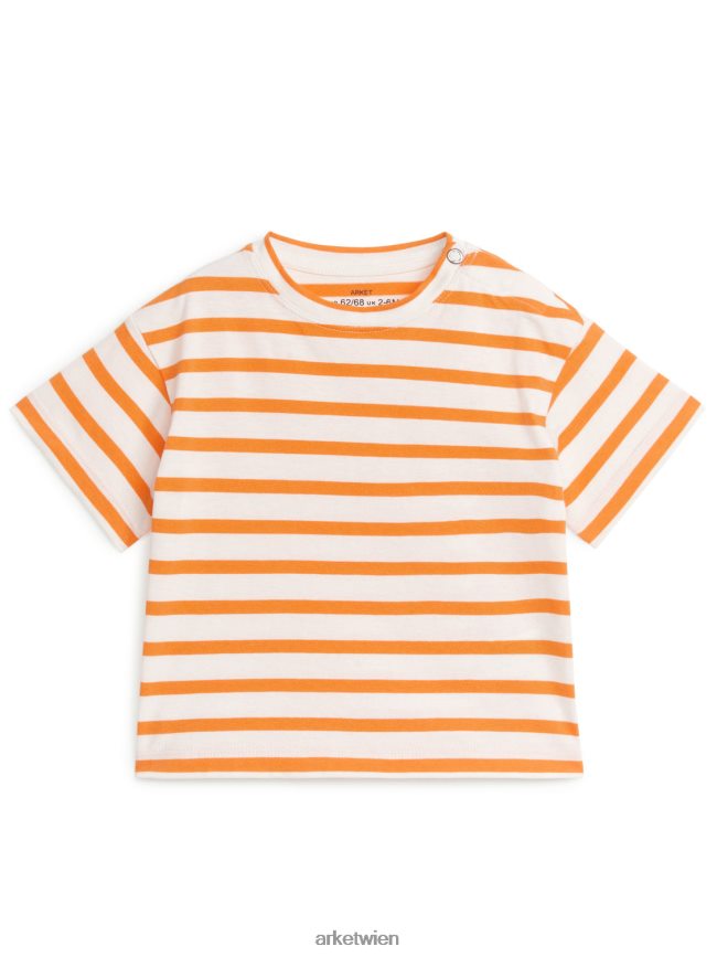 ARKET Kurzarm-T-Shirt gebrochenes Weiß/Orange Kinder 8RF08T1697 Kleidung