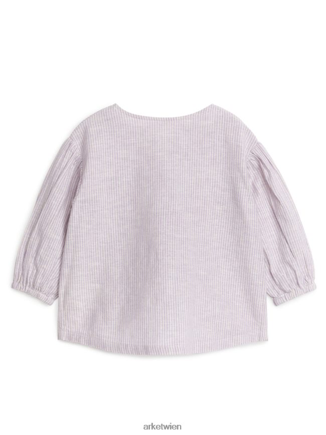 ARKET Leinenbluse lila/weiß Kinder 8RF08T1757 Kleidung