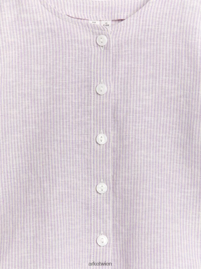 ARKET Leinenbluse lila/weiß Kinder 8RF08T1757 Kleidung