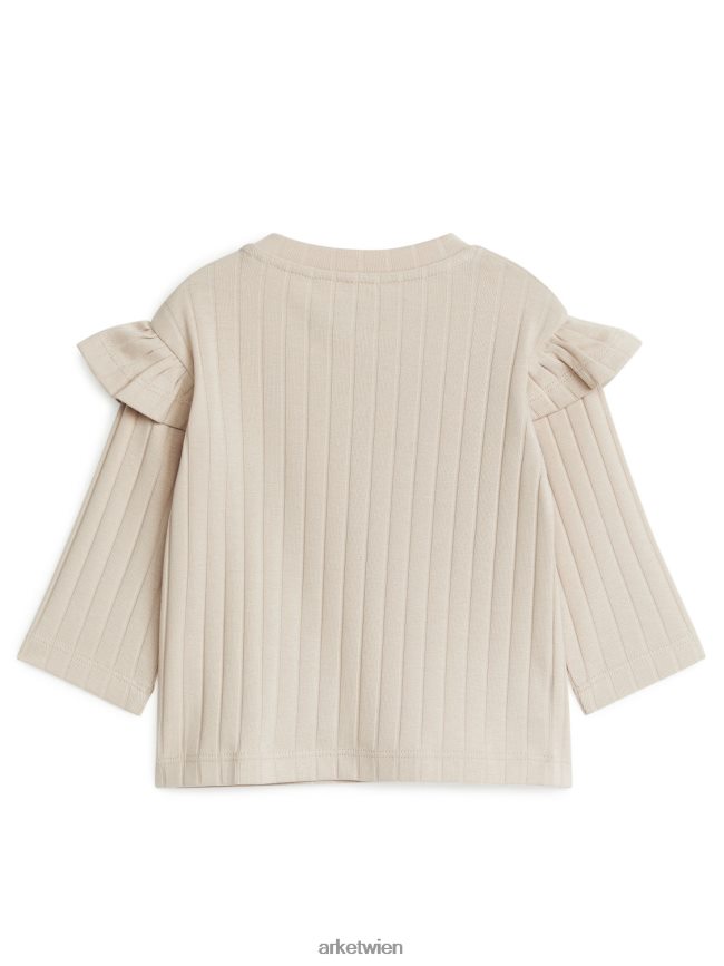 ARKET Oberteil aus Jersey mit Rüschen Beige Kinder 8RF08T1761 Kleidung