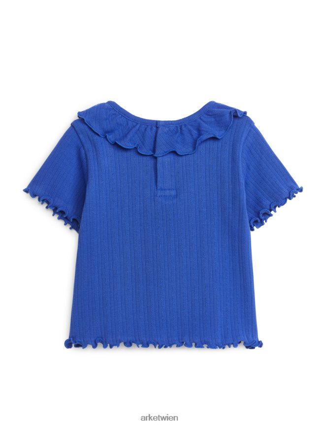 ARKET Pointelle-Oberteil Blau Kinder 8RF08T1722 Kleidung