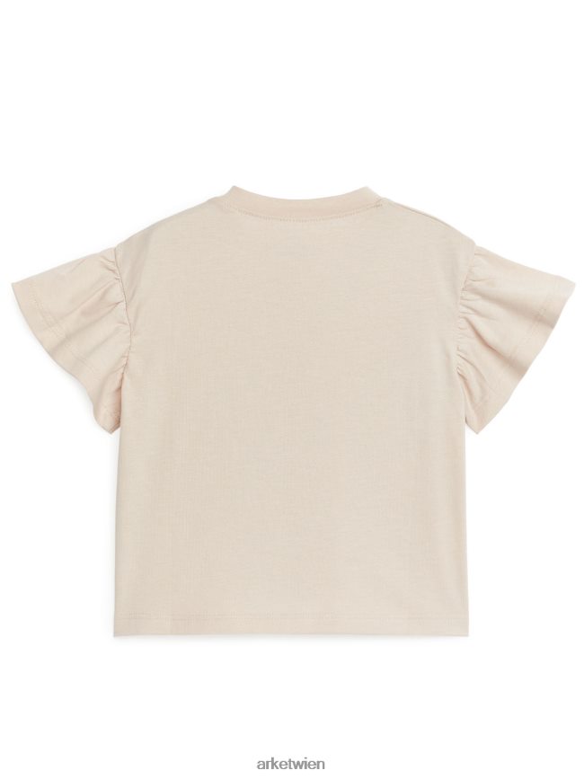 ARKET Rüschen-T-Shirt Beige Kinder 8RF08T1728 Kleidung