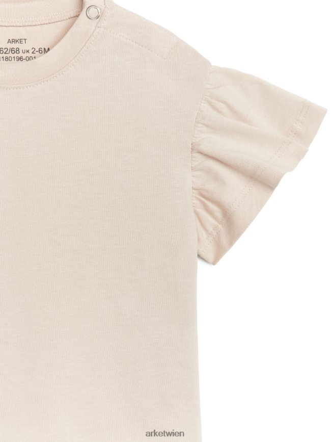 ARKET Rüschen-T-Shirt Beige Kinder 8RF08T1728 Kleidung
