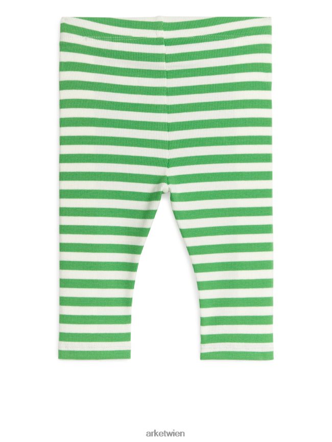 ARKET gerippte Leggings Grün Weiß Kinder 8RF08T1713 Kleidung