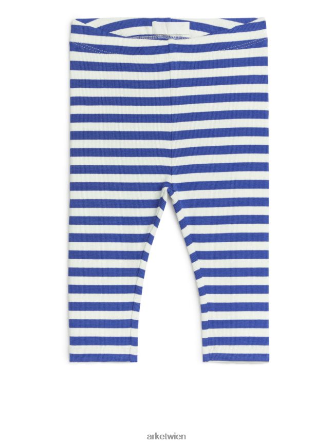 ARKET gerippte Leggings cremefarben/hellblau Kinder 8RF08T1747 Kleidung