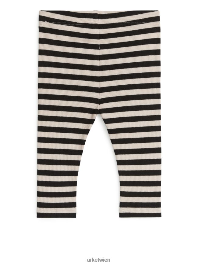 ARKET gerippte Leggings schwarz/beige Kinder 8RF08T1736 Kleidung
