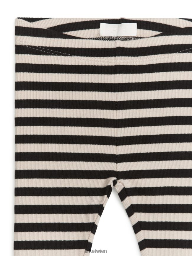 ARKET gerippte Leggings schwarz/beige Kinder 8RF08T1736 Kleidung