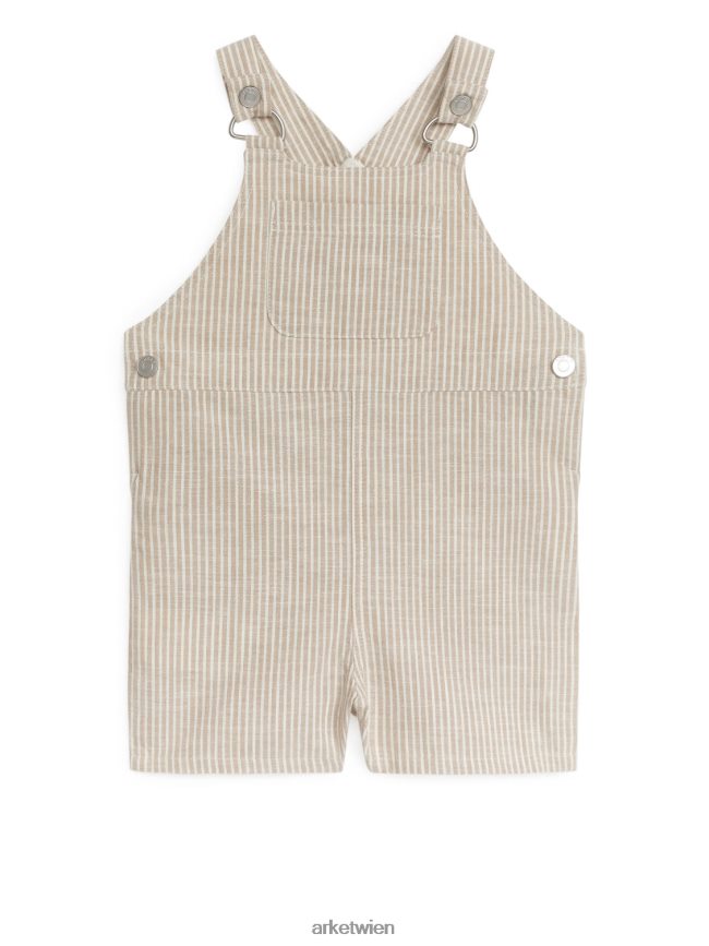 ARKET kurze Latzhose aus Baumwolle beige/weiß Kinder 8RF08T1714 Kleidung