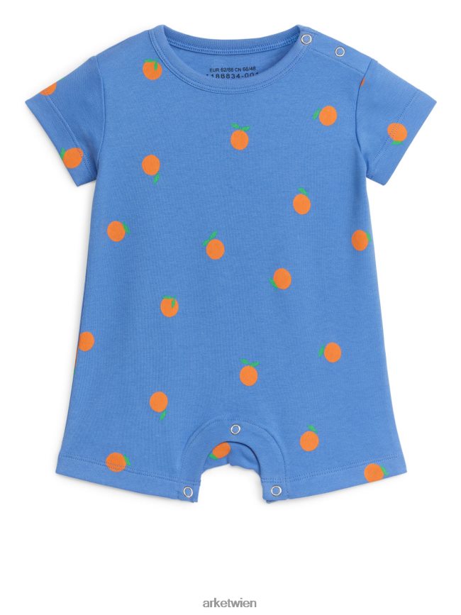 ARKET kurzer Jersey-Strampler blau/orange Kinder 8RF08T1695 Kleidung
