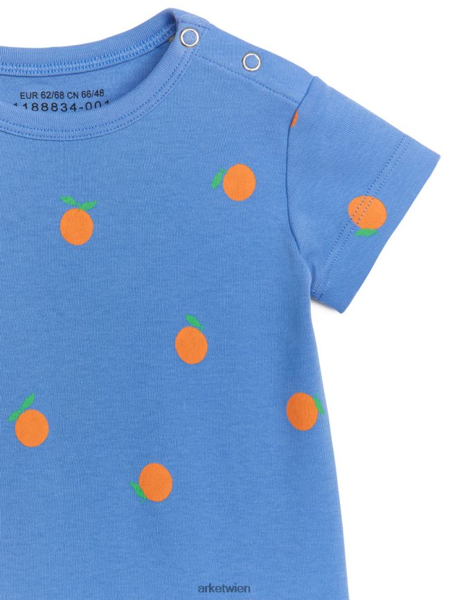 ARKET kurzer Jersey-Strampler blau/orange Kinder 8RF08T1695 Kleidung