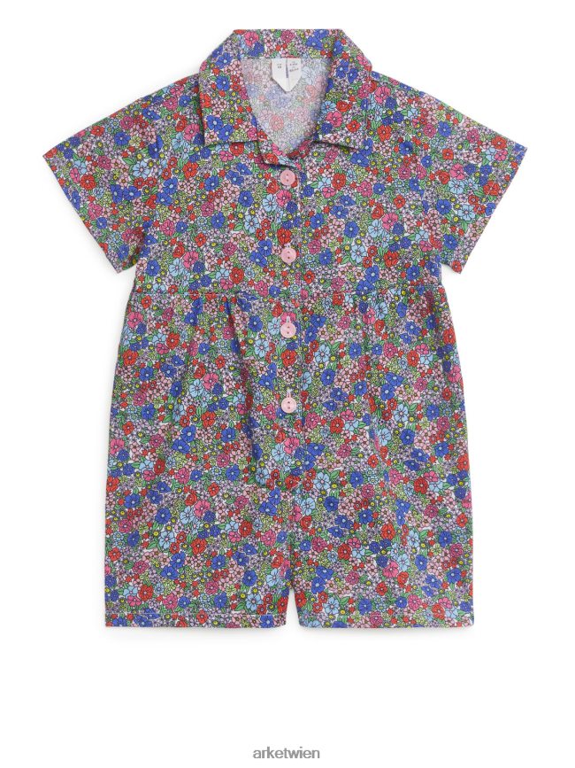 ARKET kurzer Overall aus Baumwolle mehrfarbig/blumig Kinder 8RF08T1733 Kleidung