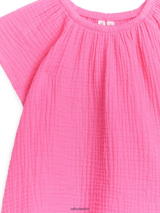 ARKET kurzes Käsetuchkleid Rosa Kinder 8RF08T1739 Kleidung