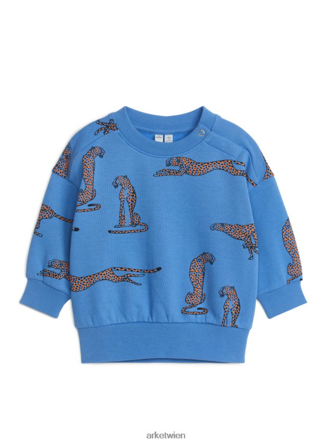 ARKET lässiges Sweatshirt blau/Gepard Kinder 8RF08T1686 Kleidung