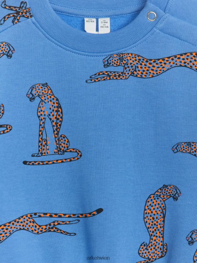 ARKET lässiges Sweatshirt blau/Gepard Kinder 8RF08T1686 Kleidung