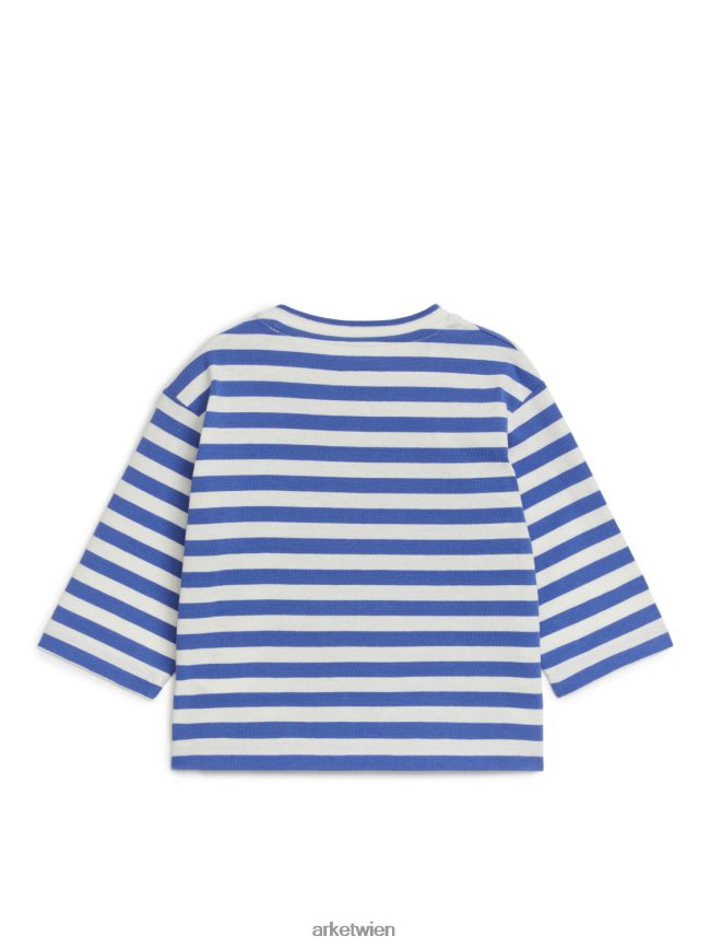 ARKET langärmliges Oberteil gebrochenes Weiß/Blau Kinder 8RF08T1746 Kleidung