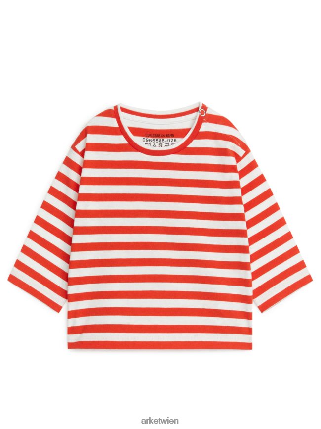 ARKET langärmliges Oberteil rot/cremeweiß Kinder 8RF08T1725 Kleidung