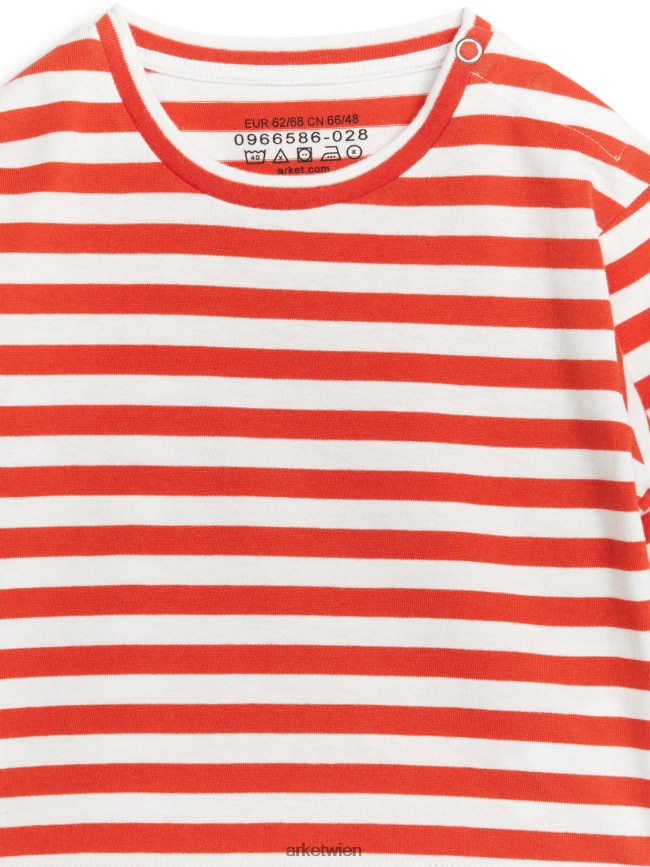 ARKET langärmliges Oberteil rot/cremeweiß Kinder 8RF08T1725 Kleidung