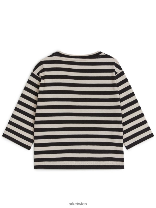 ARKET langärmliges Oberteil schwarz/beige Kinder 8RF08T1735 Kleidung