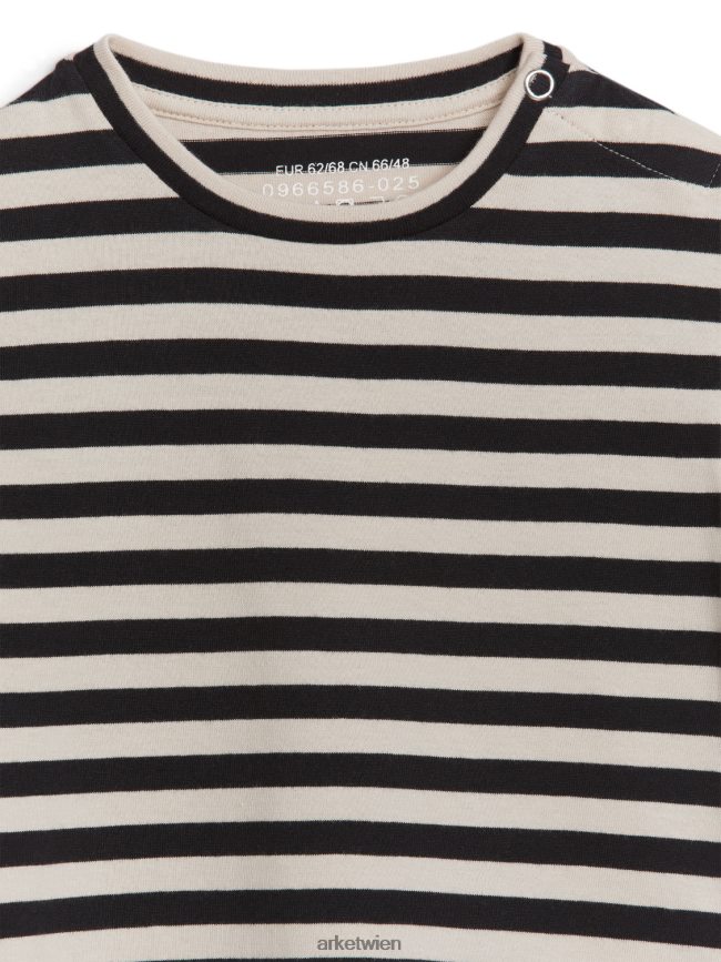 ARKET langärmliges Oberteil schwarz/beige Kinder 8RF08T1735 Kleidung
