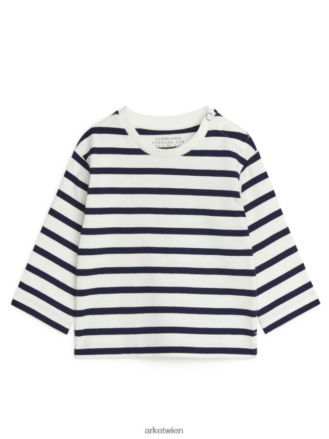 ARKET langärmliges Oberteil weiß Blau Kinder 8RF08T1766 Kleidung