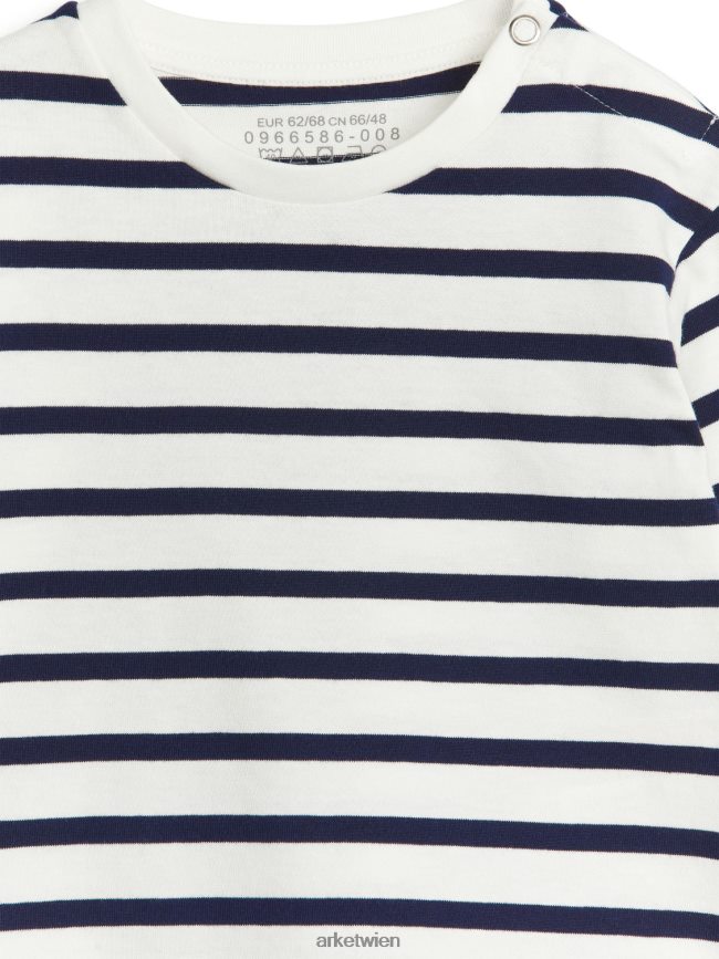 ARKET langärmliges Oberteil weiß Blau Kinder 8RF08T1766 Kleidung