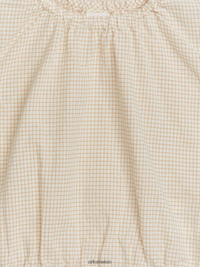 ARKET Ärmelloses Seersucker-Top beige/kariert Kinder 8RF08T1702 Kleidung
