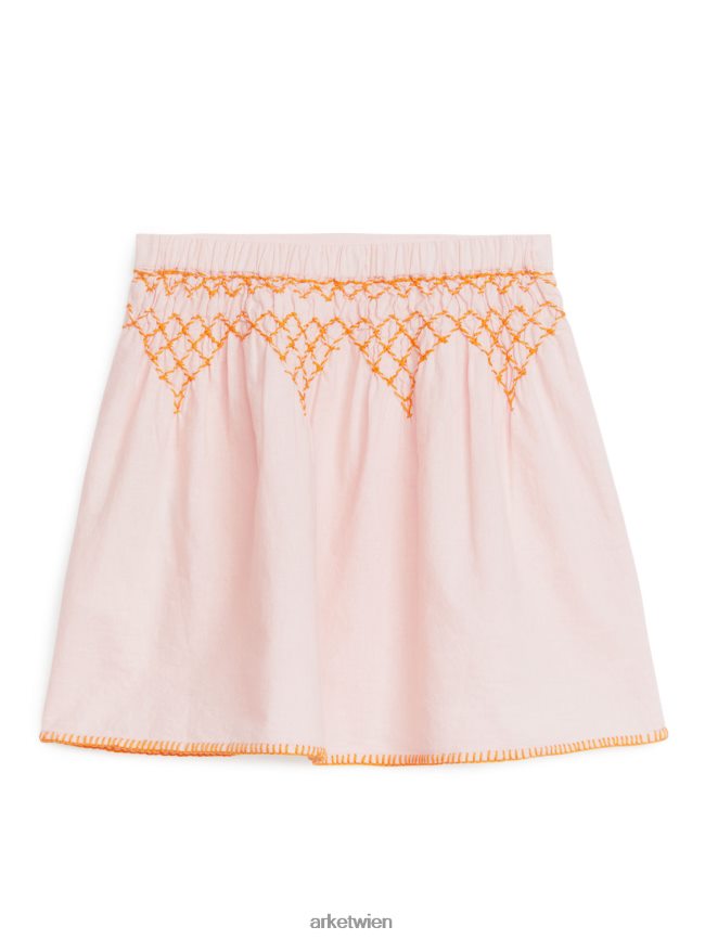 ARKET bestickter Leinenrock Rosa Kinder 8RF08T1385 Kleidung