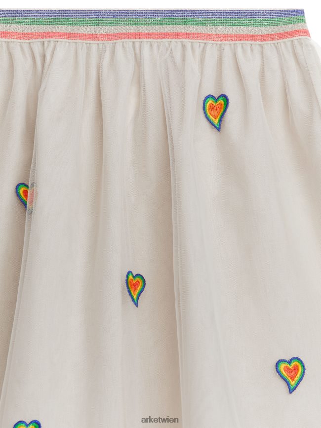 ARKET bestickter Tüllrock beige/mehrfarbig Kinder 8RF08T1391 Kleidung