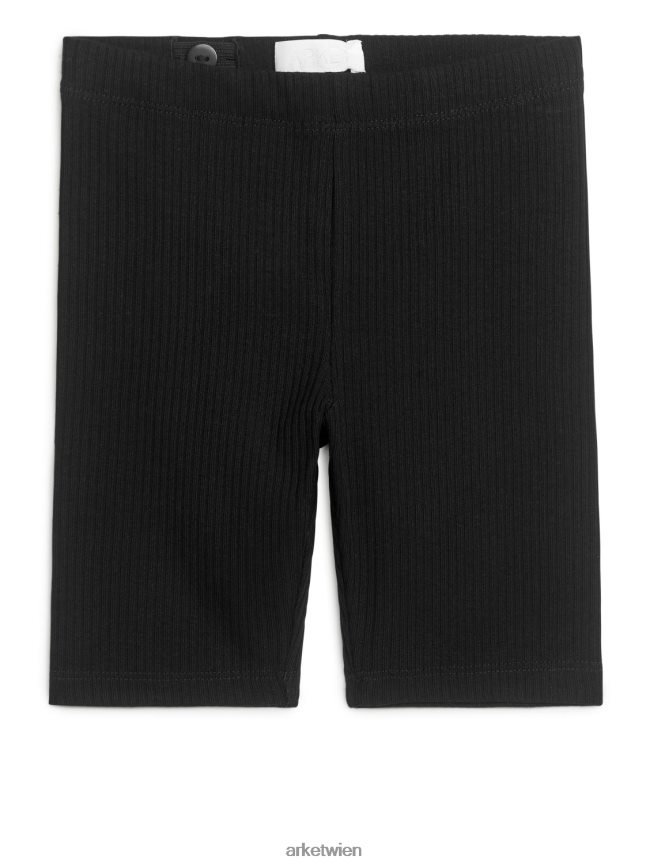 ARKET Gerippte Fahrradshorts Schwarz Kinder 8RF08T1567 Kleidung