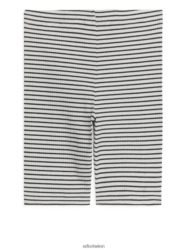 ARKET Gerippte Fahrradshorts cremefarben/schwarz Kinder 8RF08T1552 Kleidung