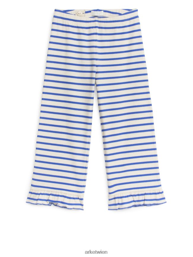 ARKET Hose aus Jersey mit Rüschen blau/gestreift Kinder 8RF08T1558 Kleidung