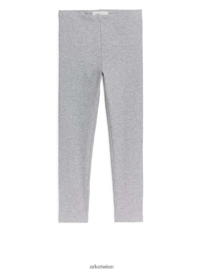 ARKET Leggings aus Rippjersey graue Melange Kinder 8RF08T1592 Kleidung