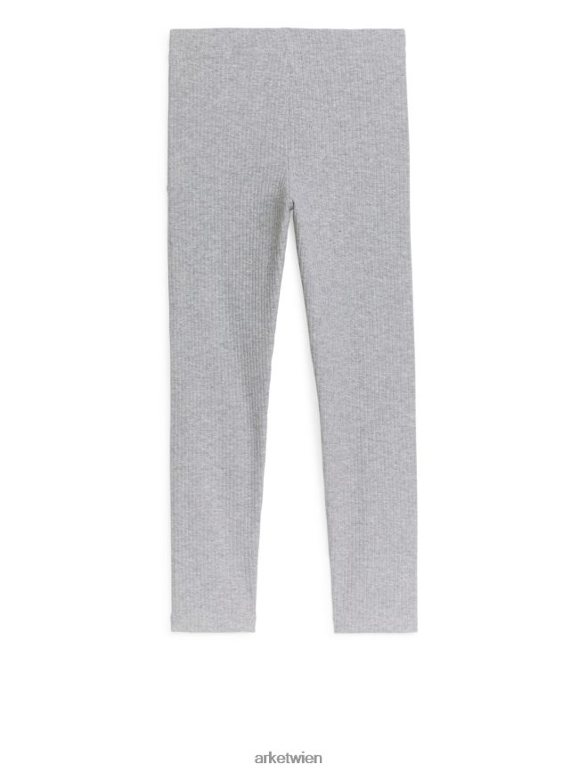 ARKET Leggings aus Rippjersey graue Melange Kinder 8RF08T1592 Kleidung