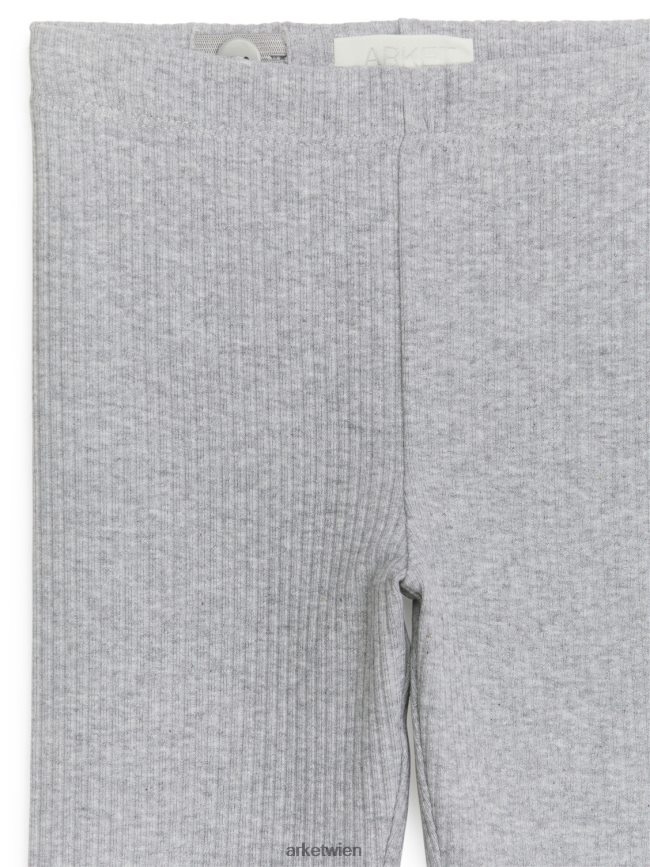 ARKET Leggings aus Rippjersey graue Melange Kinder 8RF08T1592 Kleidung