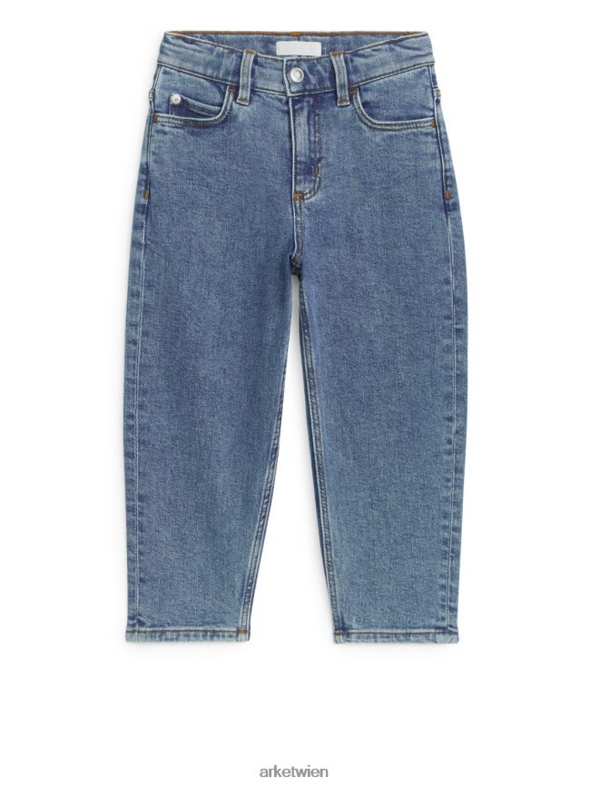 ARKET Tapered-Stretch-Jeans blau gewaschen Kinder 8RF08T1583 Kleidung