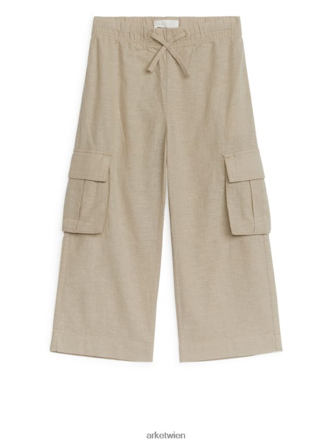 ARKET Utility-Hose aus Leinen Beige Kinder 8RF08T1564 Kleidung