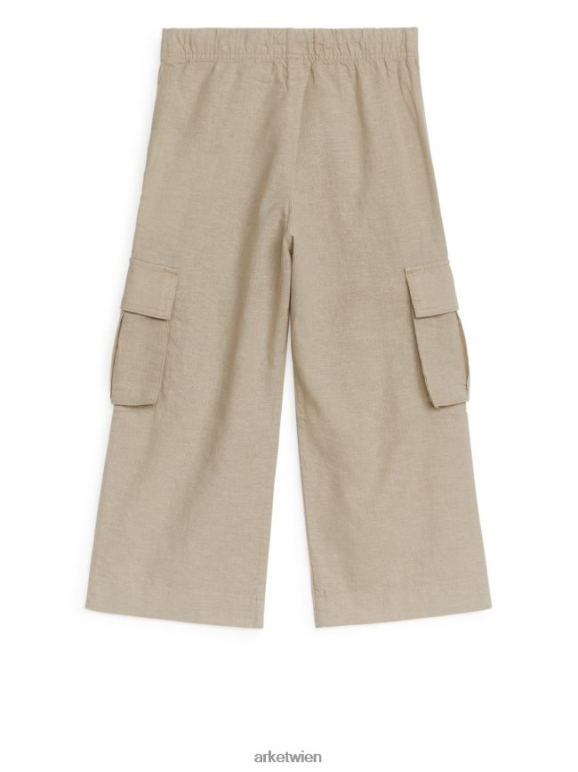 ARKET Utility-Hose aus Leinen Beige Kinder 8RF08T1564 Kleidung