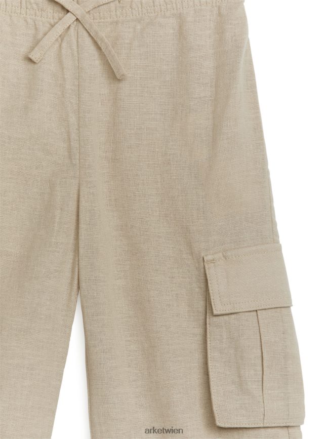 ARKET Utility-Hose aus Leinen Beige Kinder 8RF08T1564 Kleidung