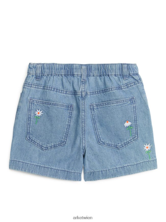 ARKET bestickte Jeansshorts hellblau Kinder 8RF08T1560 Kleidung