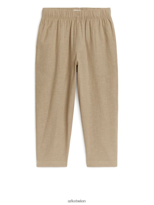 ARKET lässige Leinenhose Beige Kinder 8RF08T1559 Kleidung