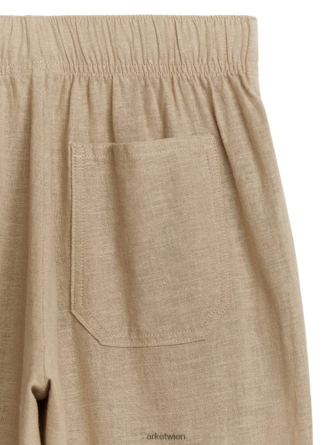 ARKET lässige Leinenhose Beige Kinder 8RF08T1559 Kleidung