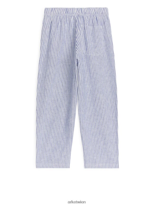 ARKET lässige Leinenhose blau/gestreift Kinder 8RF08T1562 Kleidung