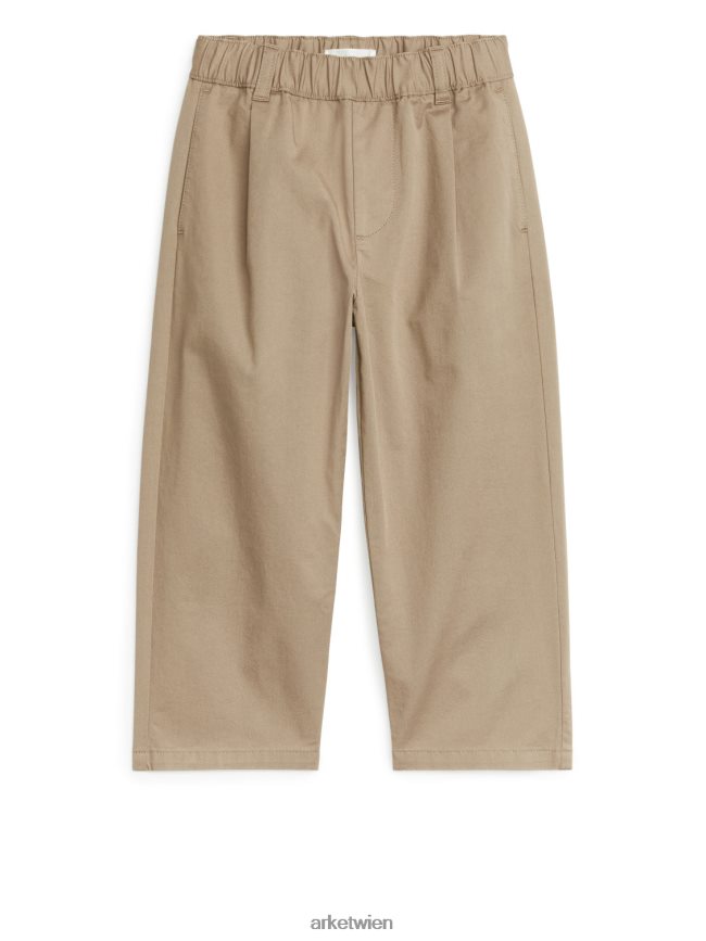 ARKET weite Baumwoll-Chinos Beige Kinder 8RF08T1537 Kleidung