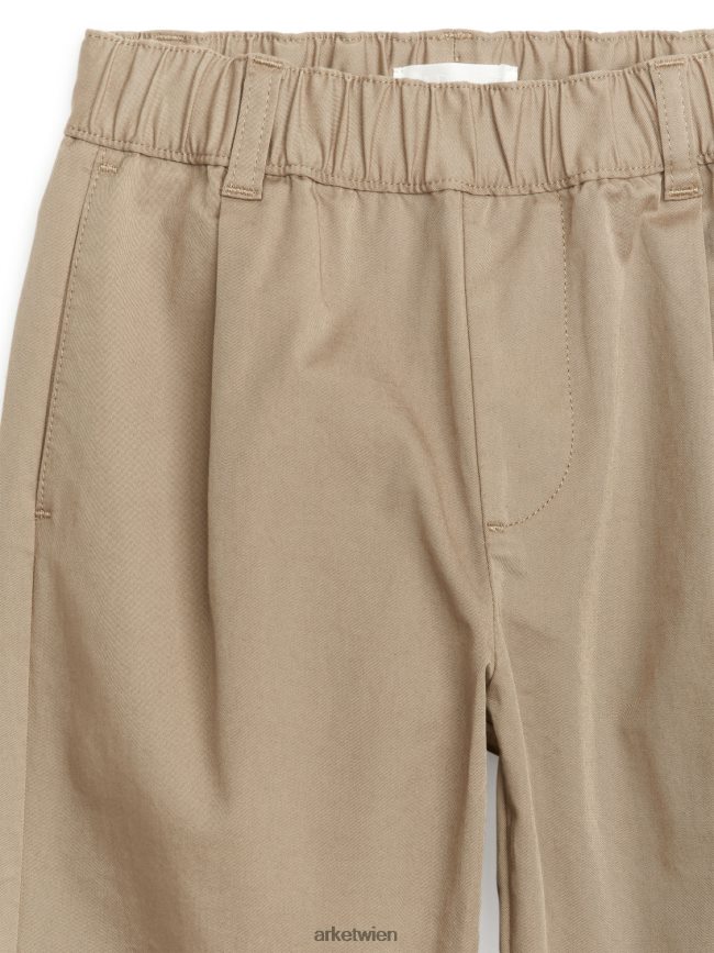ARKET weite Baumwoll-Chinos Beige Kinder 8RF08T1537 Kleidung